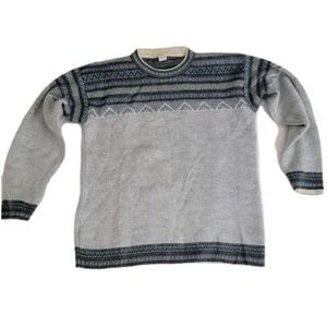 Andino Artesanias Alpaca Fair Isle Mens Large‎ Pull over Sweater Made in Ecuador
